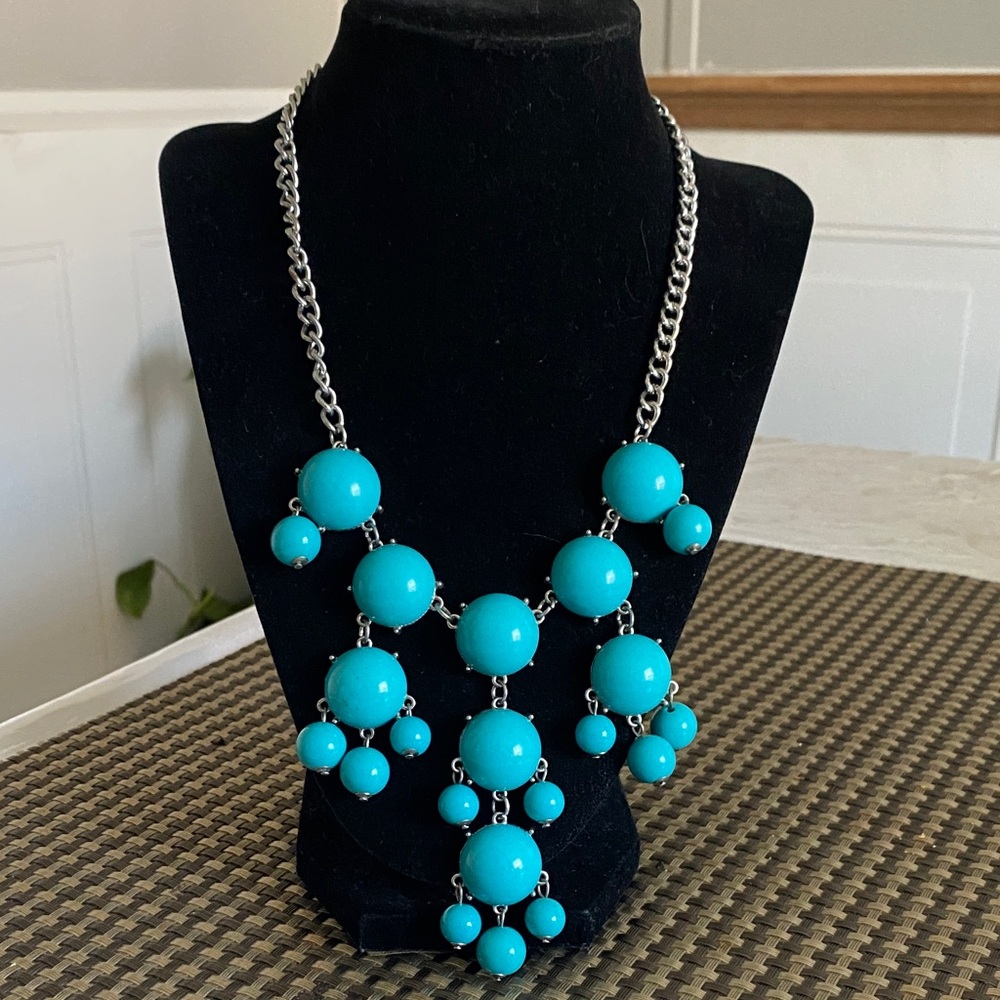 Turquoise Cascade Bib Necklace - Women's Fashion Jewelry